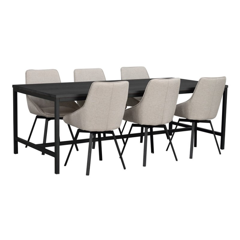 RO Everett Extending Dining Table 220x100 Black/Black